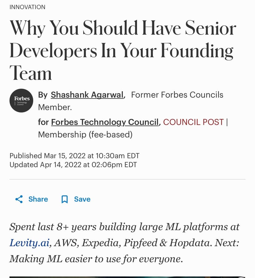 Why You Should Have Senior Developers In Your Founding Team